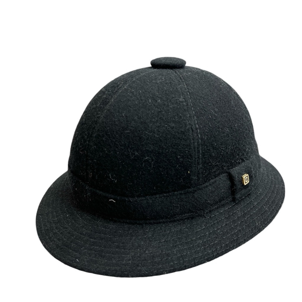 Vintage Paris Elegance black 100% wool pith safari hat S 55cm - Picture 5 of 13